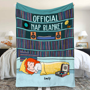 For Vinyl Girl - Personalized Cartoon Sleeping Girl - Official Nap Blanket - Blanket - GoDuckee