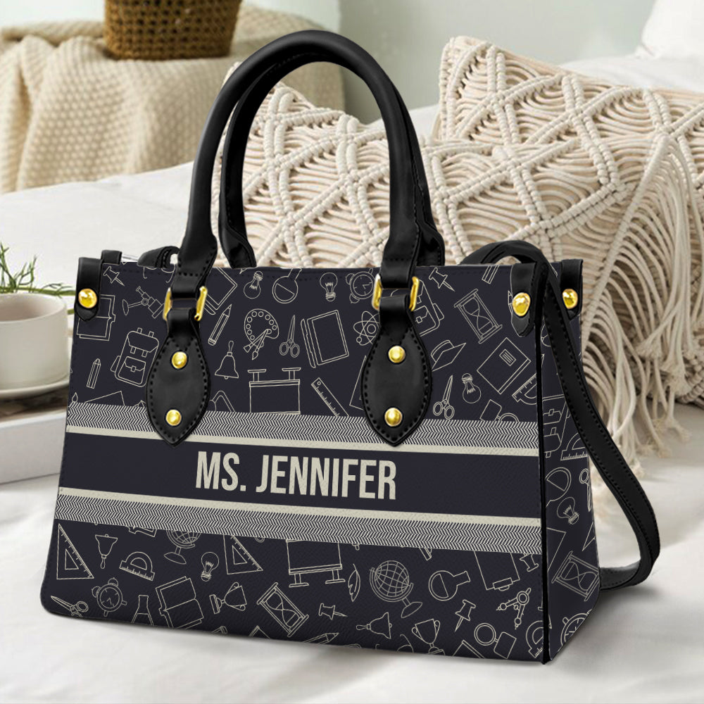 Teacher Bag With School Pattern, Leather Bag Gift - Leather Bag - GoDuckee