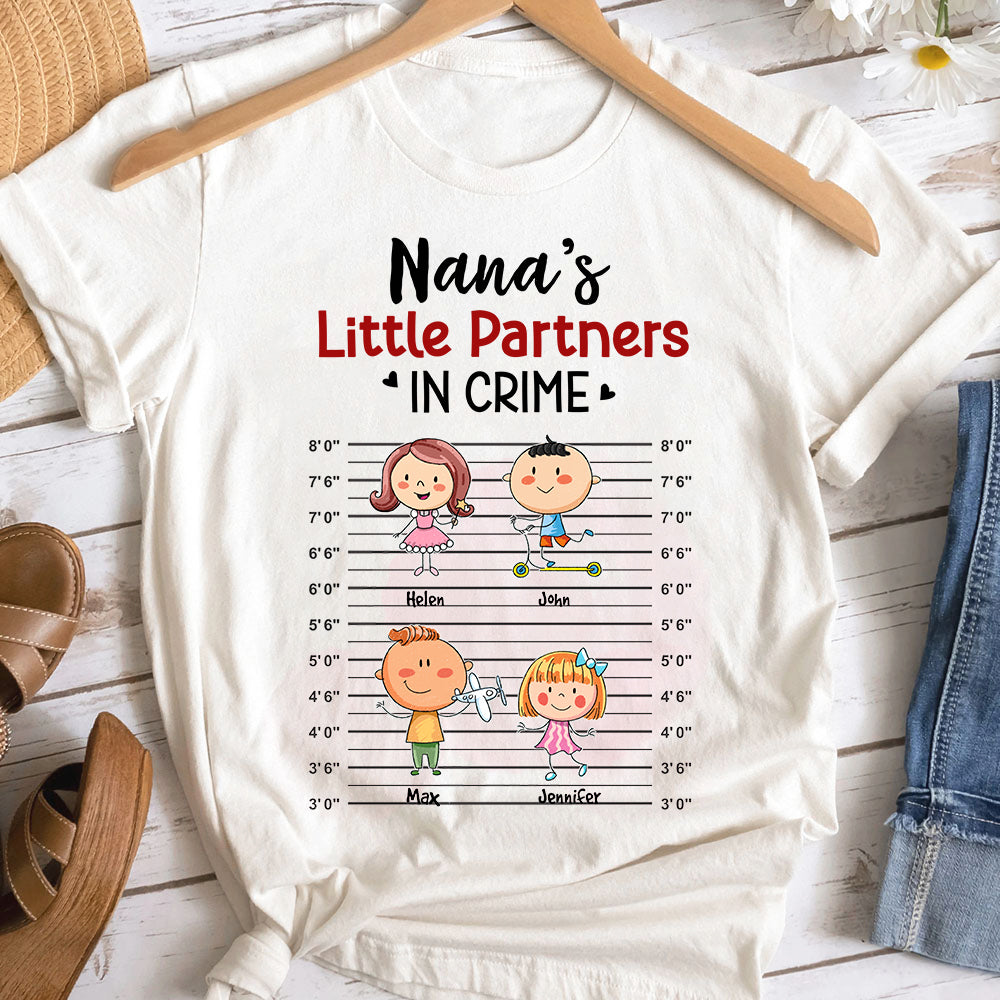 Little Partner In Crime, Gift For Grandma, Personalized Shirt, Grandkids Shirt, Mother's Day Gift - Shirts - GoDuckee
