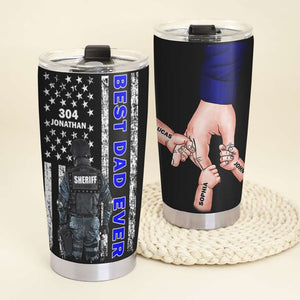 Best Dad Ever Personalized Tumbler Cup,Gift For Police - Tumbler Cup - GoDuckee