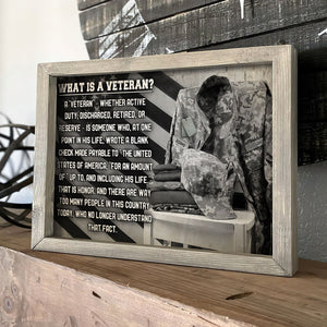 Personalized Veteran Poster - What Is A Veteran - Black & White Flag & Military Uniform - Poster & Canvas - GoDuckee