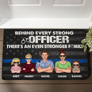 Personalized Police Doormat - There's An Even Stronger Family - Doormat - GoDuckee
