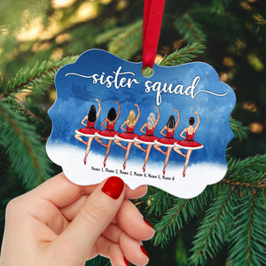 Ballet Sister Squad - Personalized Sister Friend Benelux Ornament - Best Gift For Soul Sisters - Back Ballet Dancers - Ornament - GoDuckee