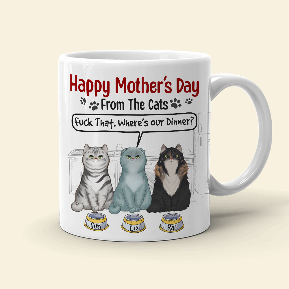 Happy Mother's Day From The Cats, Personalized Coffee Mug, Gift For Cat Mom, Mom's Little Cat Mug, Mother's Day Gift - Coffee Mug - GoDuckee