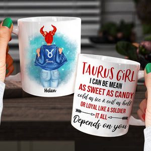 I Can Be Mean As Sweet As Candy - Personalized White Mug - Gift For Zodiac Girl - Coffee Mug - GoDuckee