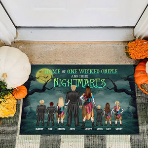 Personalized Wicked Family Doormat, Wicked Couple And Their Nightmares - Doormat - GoDuckee
