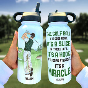 Personalized Golf Stainless Steel Water Bottle Man Playing Golf - Water Bottles - GoDuckee