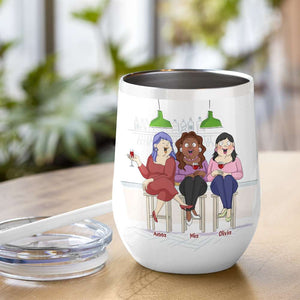 Personalized Friends Wine Tumbler, Are We Drunk? - Wine Tumbler - GoDuckee