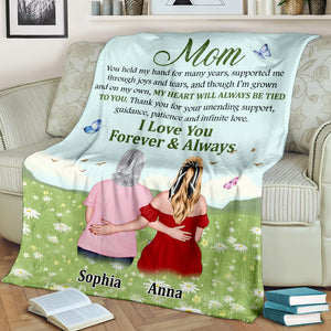 My Heart Will Always Be Tied To You - Personalized Mother's Day Blanket - Gift For Family - Blanket - GoDuckee