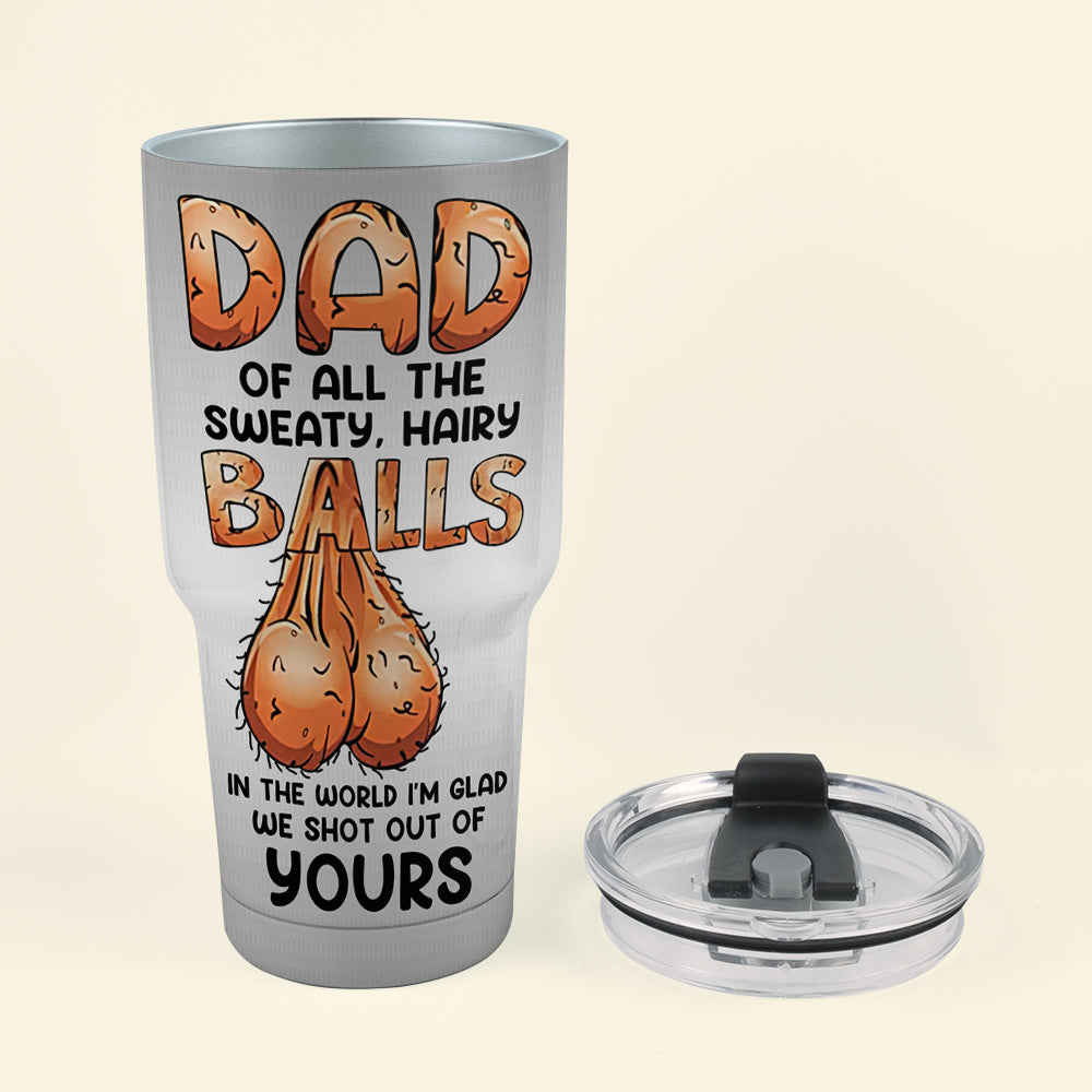 Dad Glad We Shot Out Of Yours, Personalized 30oz Tumbler Cup, Father's Day Gift From Swimming Champions - Drinkware - GoDuckee