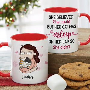 She Believed She Could, Gift For Cat Lover, Personalized Mug, Cat Mom Mug, Anniversary Gift - Coffee Mug - GoDuckee