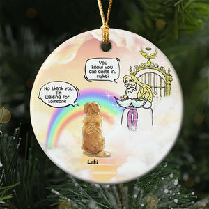 Personalized Memorial Dog Ornament, I'm Waiting For Someone, Christmas Tree Decor - Ornament - GoDuckee