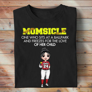 Momsicle Definition - Personalized Shirts - Gift For Mom - Female Softball Front View - Shirts - GoDuckee