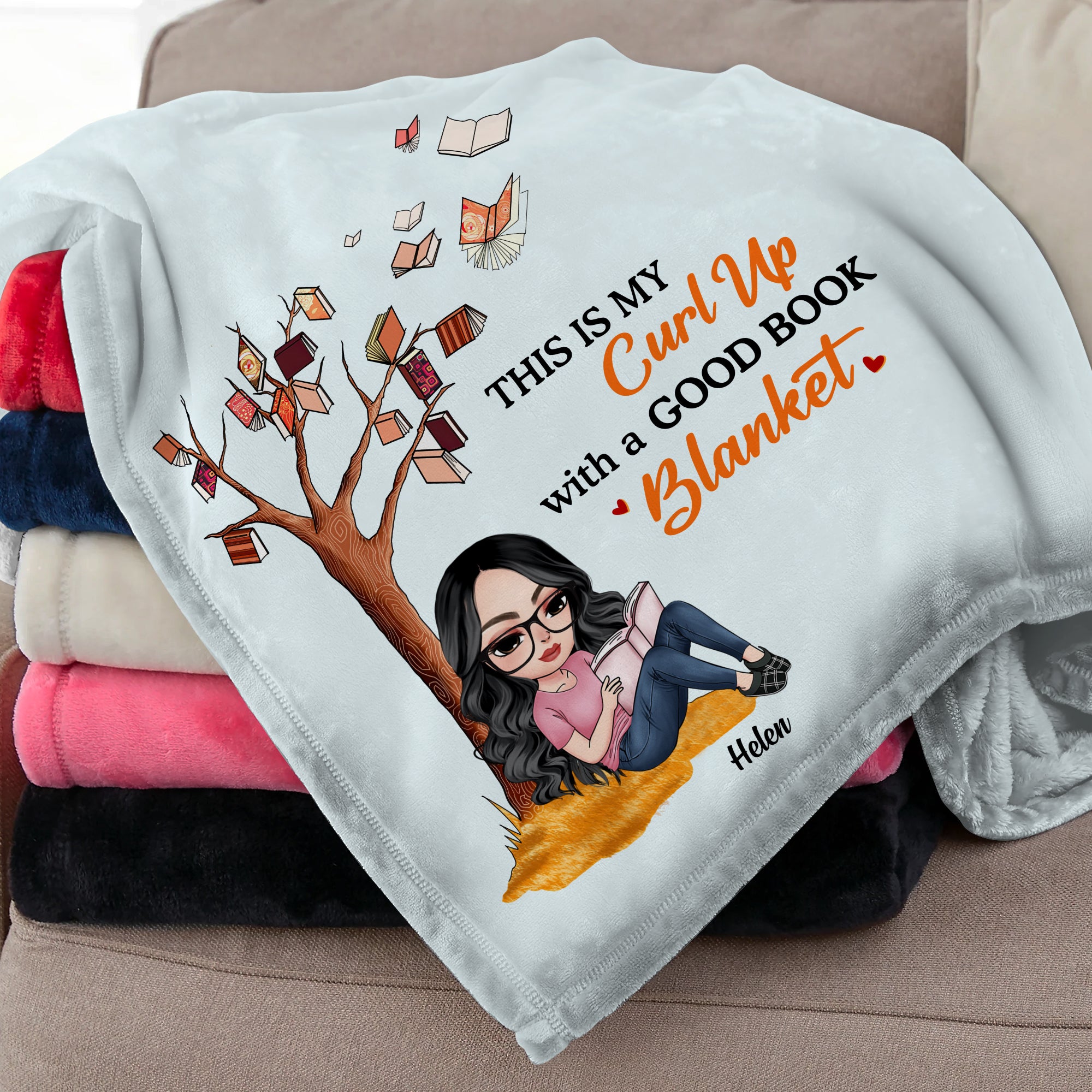 This Is My Curl Up With A Good Book Blanket, Girl Reading Book Blanket Gift - Blanket - GoDuckee