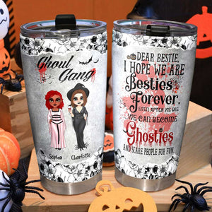 Ghoul Gang Besties Ghosties Forever, Personalized Witch Friends Tumbler - Tumbler Cup - GoDuckee