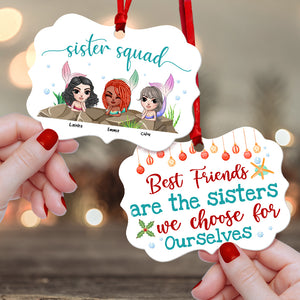 Mermaid Sister Squad, Bitches By Choice - Personalized Sister Friends Benelux Ornament - Gift For Soul Sisters - Ornament - GoDuckee