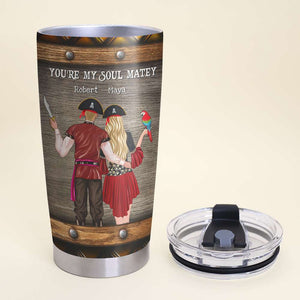 Personalized Pirate Couple Tumbler - You're My Soul Matey - Tumbler Cup - GoDuckee