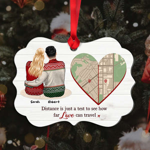 Distance Is Just A Test To See How Far Love Can Travel, Personalized Distance Relationship Benelux Ornament, Gift For Couples - Ornament - GoDuckee
