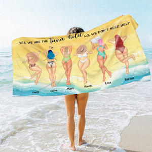 We are Tanaholic - Personalized Beach Towel - Gifts For Big Sister, Sistas, Girls Trip - Sunbathing Girls - Beach Towel - GoDuckee