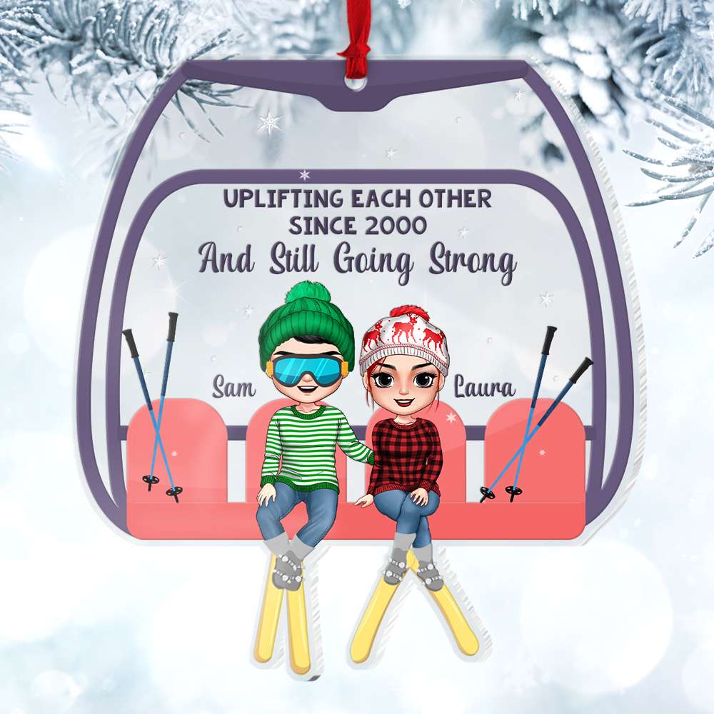 Uplifting Each Other Since And Still Going Strong, Couple Custom Shape Ornament - Ornament - GoDuckee