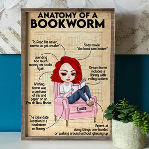 Personalized Reading Girl Poster - Anatomy Of A Bookworm - Poster & Canvas - GoDuckee
