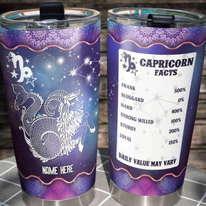 Horoscope Zodiac Capricorn Facts - Personalized Tumbler Cup - Capricorn Gifts - Tumbler Cup - GoDuckee