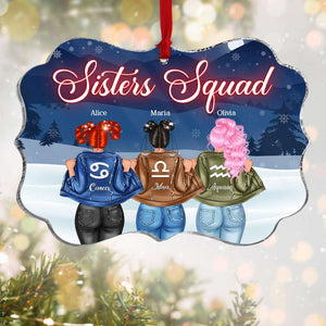 Sisters Squad Zodiac Girls, Medallion Acrylic Ornament Christmas Gift For Besties - Ornament - GoDuckee