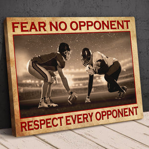 Vintage American Football Poster - Fear No Opponent Respect Every Opponent - Poster & Canvas - GoDuckee
