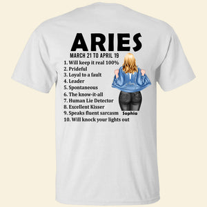ARIES- Zodiac Girl Personalized Shirt, Gift For Her - Shirts - GoDuckee