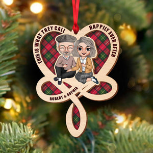 Old Couple This Is What They Call Happily Ever After Infinity Love, Personalized Wood Ornament - Ornament - GoDuckee