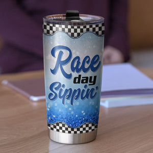 Personalized Racing Tumbler - Race Day Sippin' - Tumbler Cup - GoDuckee