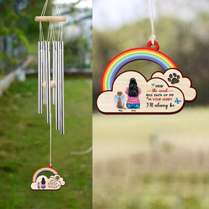 In Your Heart I'll Always Be, Personalized Memorial Pet Rainbow Wind Chimes - Wind Chimes - GoDuckee