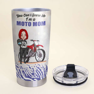 Personalized Motocross Mom Tumbler - You Can't Scare Me I'M A Moto Mom - Tumbler Cup - GoDuckee