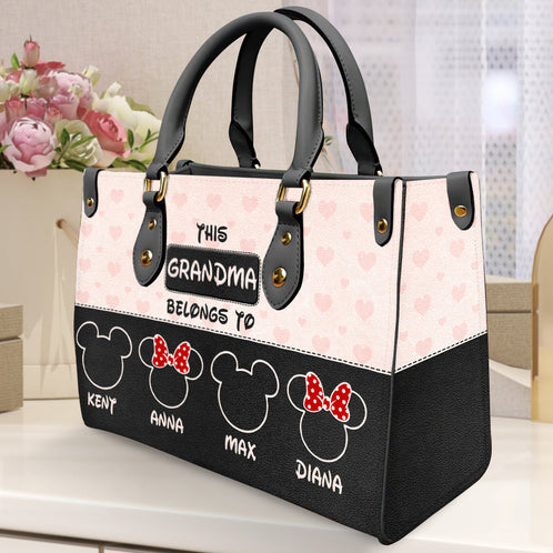 Cartoon Leather Bag, Personalized Leather Bag, Mother's Day Gift For Her - Leather Bag - GoDuckee