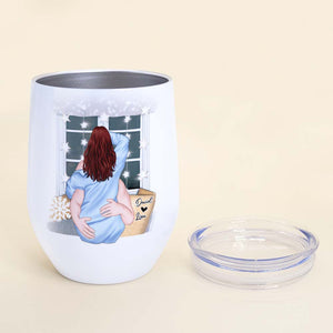 Kiss Me With Your Warm Lips, Personalized Wine Tumbler, Naughty Gift For Couple - Wine Tumbler - GoDuckee