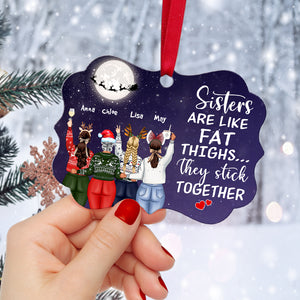 Like Fat Thighs, We Stick Together - Personalized Christmas Ornament - Gift For Soul Sister, Best Friends - Ornament - GoDuckee