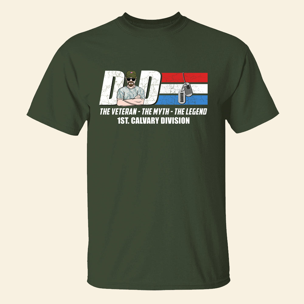 Dad The Veteran The Myth The Legend, Personalized Shirts, Gifts for Dads - Shirts - GoDuckee