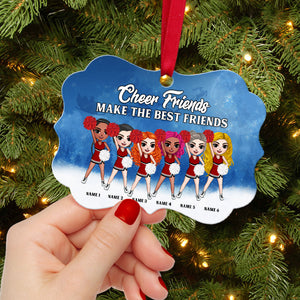 Cheerleading Cheer Friends Make The Best Friends Personalized Aluminium Benelux Ornament - Ornament - GoDuckee