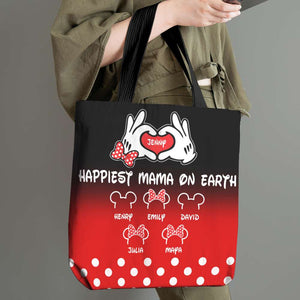 Personalized Mother's Day Tote Bag - Happiest Mama On Earth - Tote Bag - GoDuckee