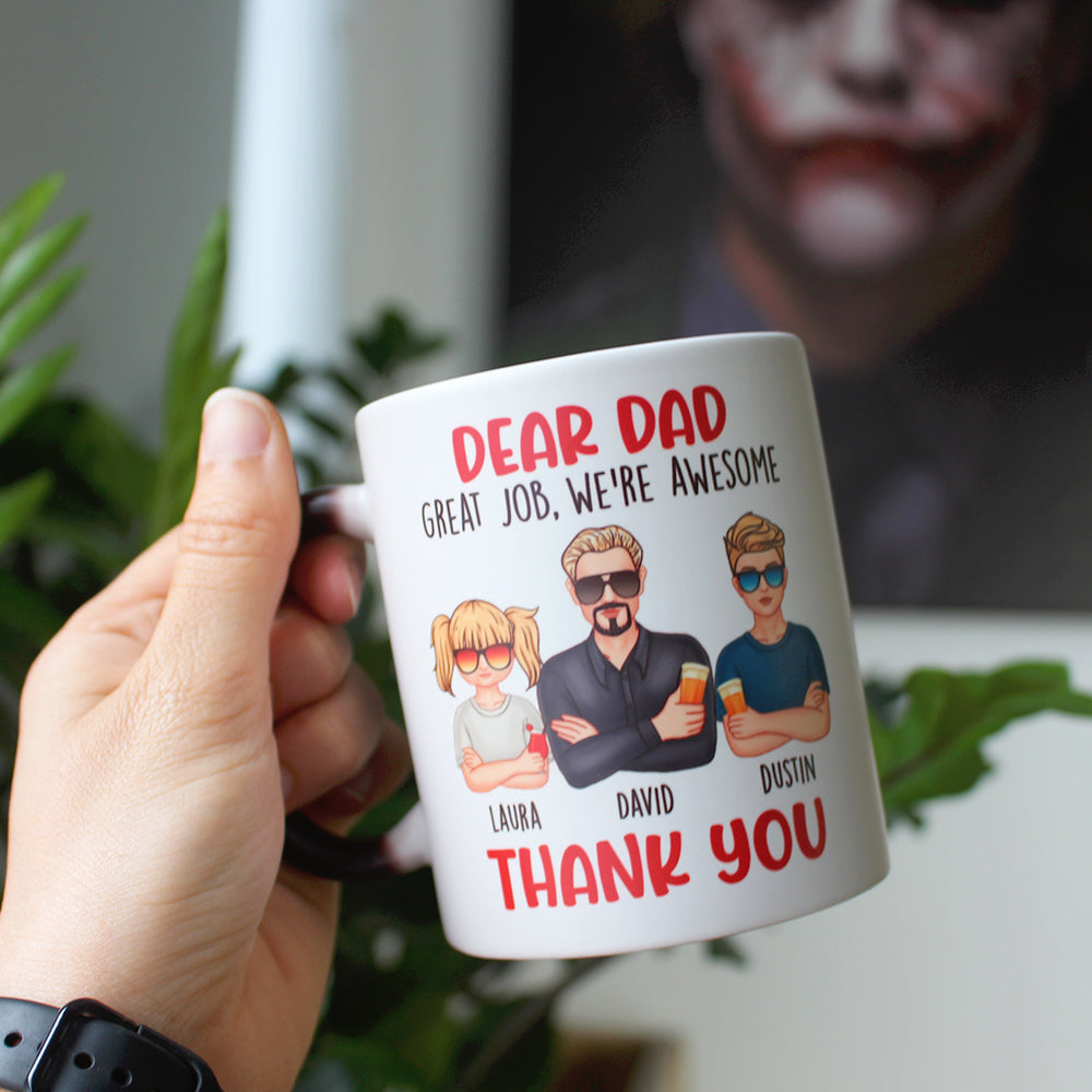 Custom Mugs Dear Dad You're So Lucky to Have Me Funny Mens Gifts from Daughter or Son Santa Christmas Presents Father's Day Ceramic Coffee 11oz 15oz