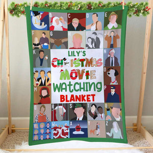 Personalized Christmas Movie Blanket, Custom Christmas Movie Letters - Blanket - GoDuckee