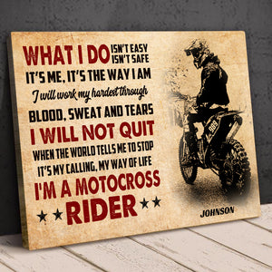 Personalized Motocross Poster - What I do, I'm A Motocross Rider - Poster & Canvas - GoDuckee
