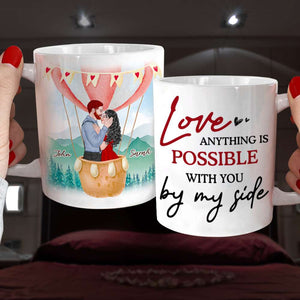 Anything Is Possible, Gift For Couple, Personalized Tumbler, Couple Kissing Tumbler, Anniversary Gift - Coffee Mug - GoDuckee