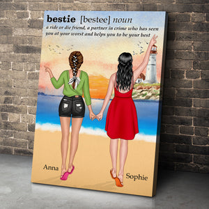 Bestie A Ride Or Die Friend Personalized Printed Canvas , Gift For Friends - Poster & Canvas - GoDuckee