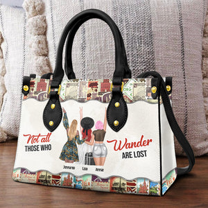 Traveling Not All Those Who Wander Are Lost - Personalized Leather Bag - Leather Bag - GoDuckee