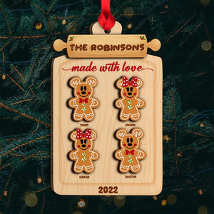 Made With Love And Cookie Friends, Personalized Wood Ornament - Ornament - GoDuckee