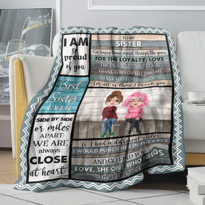 Side By Side Or Miles Apart We Are Always Close At Heart Personalized Sibling Blanket, Gift For Siblings - Blanket - GoDuckee