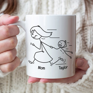 Mom You're The Best, Personalized Coffee Mug, Running With Mom Coffee Mug, Mother's Day Gift, Birthday Gift For Mom - Coffee Mug - GoDuckee