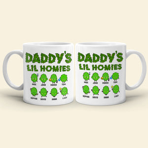 Daddy's Lil Homies Personalized Weed Mug Gift For Dad - Coffee Mug - GoDuckee