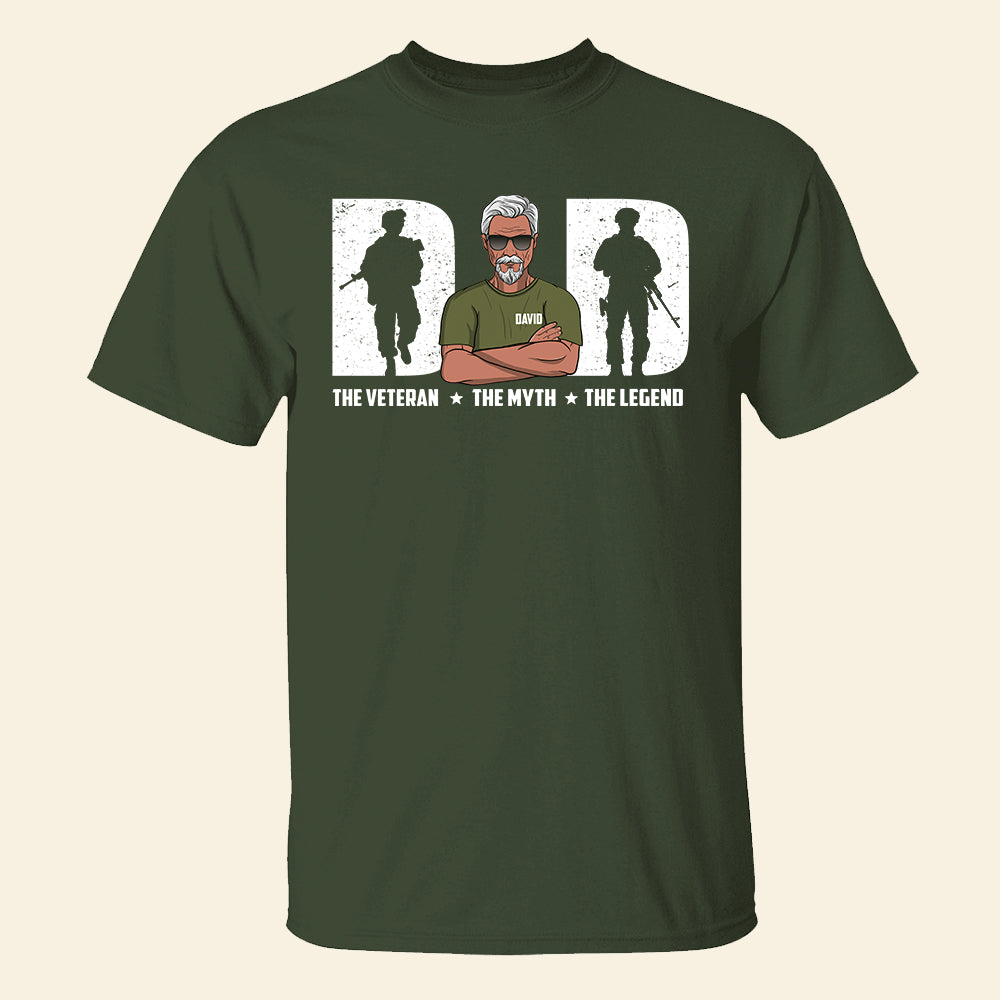 Dad The Veteran The Myth The Legend Personalized Shirts - Shirts - GoDuckee
